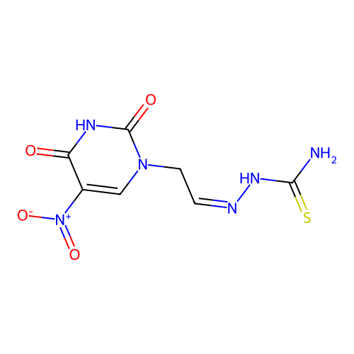 [(Z)-2-(5-nitro-2,4-dioxopyrimidin-1-yl)ethylideneamino]thiourea structure