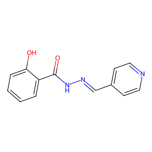 2-hydroxy-N-[(E)-pyridin-4-ylmethylideneamino]benzamide structure