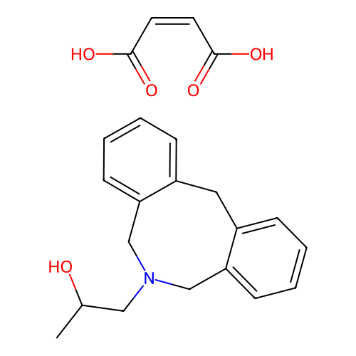 Dibenz(c,f)azocine-6(5H)-ethanol, 7,12-dihydro-alpha-methyl-, maleate (1:1) structure