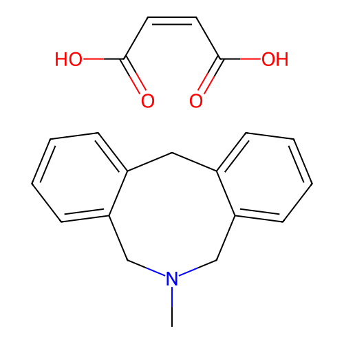 Dibenz(c,f)azocine, 5,6,7,12-tetrahydro-6-methyl-, maleate (1:1) structure