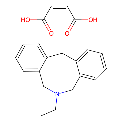 Dibenz(c,f)azocine, 6-ethyl-5,6,7,12-tetrahydro-, maleate (1:1) structure