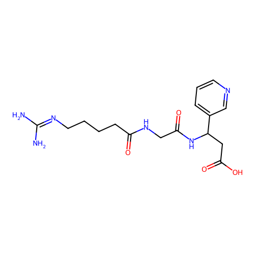 3-(2-(5-Guanidinopentanamido)acetamido)-3-(pyridin-3-yl)propanoic acid structure