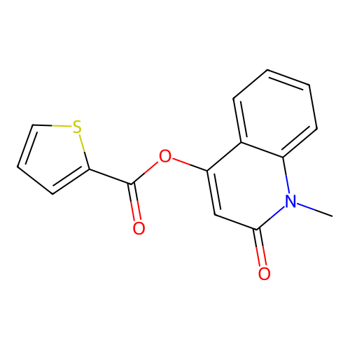 1-Methyl-2-oxo-1,2-dihydro-4-quinolinyl 2-thiophenecarboxylate structure