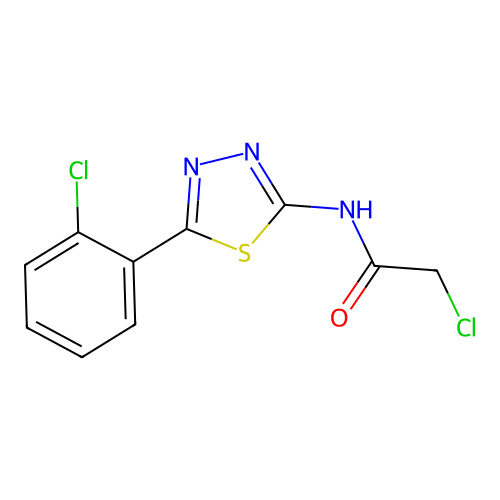2-chloro-N-[5-(2-chlorophenyl)-1,3,4-thiadiazol-2-yl]acetamide structure