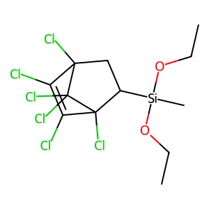 二乙氧基(1,4,5,6,7,7-六氯双环(2.2.1)庚-5-烯-2-基)甲基硅烷 structure