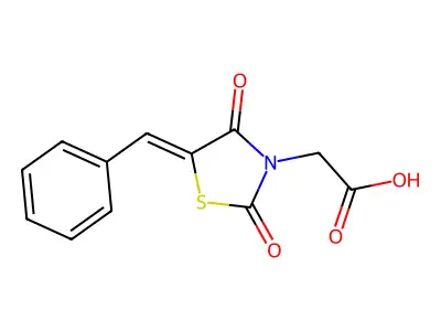(5-Benzylidene-2,4-dioxo-1,3-thiazolidin-3-yl)acetic acid structure