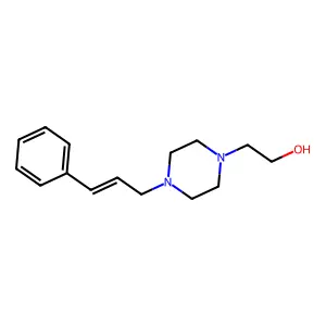 (E)-4-(3-phenyl-2-propenyl)-1-piperazineethanol structure