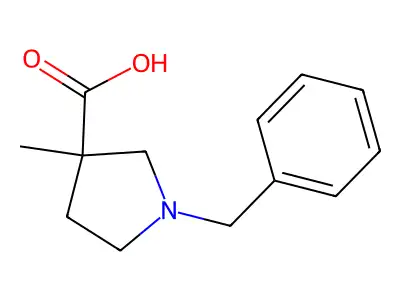 (3R)-1-benzyl-3-methylpyrrolidine-3-carboxylic acid structure