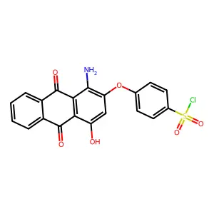 4-(1-amino-4-hydroxy-9,10-dioxoanthracen-2-yl)oxybenzenesulfonyl chloride structure