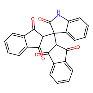 2-[3-(1,3-dioxoinden-2-yl)-2-oxo-1H-indol-3-yl]indene-1,3-dione structure