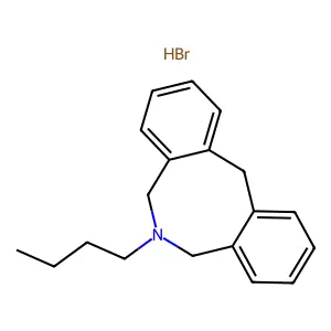 Dibenz(c,f)azocine, 6-butyl-5,6,7,12-tetrahydro-, hydrobromide structure