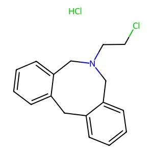 Dibenz(c,f)azocine, 6-(2-chloroethyl)-5,6,7,12-tetrahydro-, hydrochloride structure