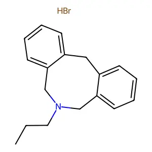 Dibenz(c,f)azocine, 5,6,7,12-tetrahydro-6-propyl-, hydrobromide structure