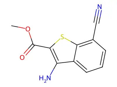 Methyl 3-amino-7-cyano-1-benzothiophene-2-carboxylate structure
