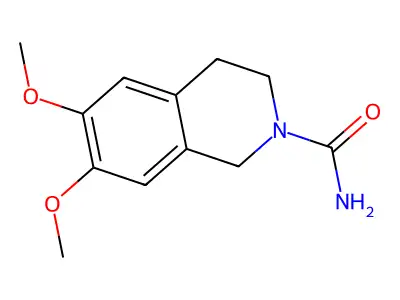 6,7-Dimethoxy-1,2,3,4-tetrahydroisoquinoline-2-carboxamide structure