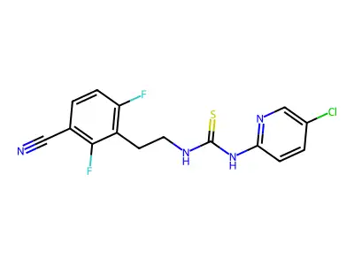 Thiourea, N-(5-chloro-2-pyridinyl)-N'-(2-(3-cyano-2,6-difluorophenyl)ethyl)- structure