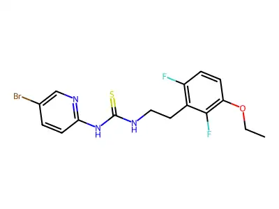Thiourea, N-(5-bromo-2-pyridinyl)-N'-(2-(3-ethoxy-2,6-difluorophenyl)ethyl)- structure