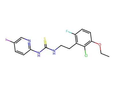 Thiourea, N-(2-(2-chloro-3-ethoxy-6-fluorophenyl)ethyl)-N'-(5-iodo-2-pyridinyl)- structure
