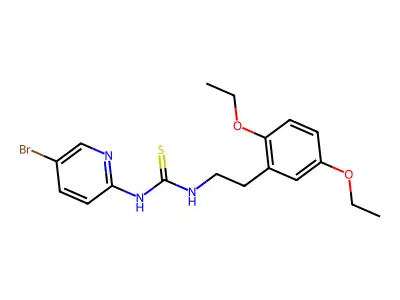 Thiourea, N-(5-bromo-2-pyridinyl)-N'-(2-(2,5-diethoxyphenyl)ethyl)- structure