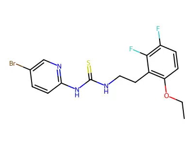 Thiourea, N-(5-bromo-2-pyridinyl)-N'-(2-(6-ethoxy-2,3-difluorophenyl)ethyl)- structure