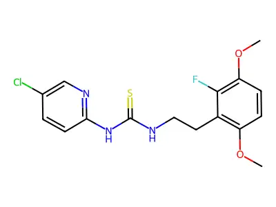 Thiourea, N-(5-chloro-2-pyridinyl)-N'-(2-(2-fluoro-3,6-dimethoxyphenyl)ethyl)- structure