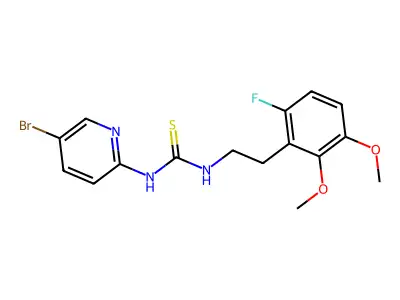 Thiourea, N-(5-bromo-2-pyridinyl)-N'-(2-(6-fluoro-2,3-dimethoxyphenyl)ethyl)- structure