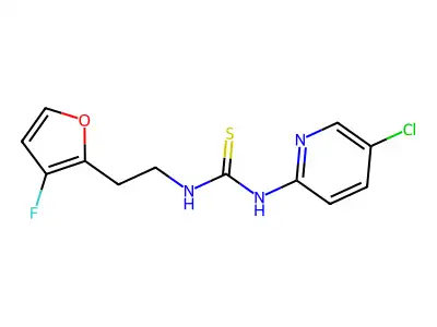Thiourea, N-(5-chloro-2-pyridinyl)-N'-(2-(3-fluoro-2-furanyl)ethyl)- structure