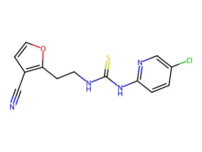 Thiourea, N-(5-chloro-2-pyridinyl)-N'-(2-(3-cyano-2-furanyl)ethyl)- structure