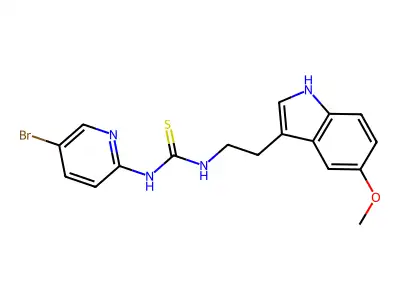 Thiourea, N-(5-bromo-2-pyridinyl)-N'-(2-(5-methoxy-1H-indol-3-yl)ethyl)- structure