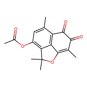 3-Hydroxy-2,2,5,8-tetramethyl-2H-naphtho[1,8-bc]furan-6,7-dione 3-acetate structure