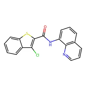 3-chloro-N-quinolin-8-yl-1-benzothiophene-2-carboxamide structure