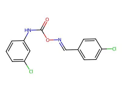 Benzaldehyde, p-chloro-, O-[(m-chlorophenyl)carbamoyl]oxime structure
