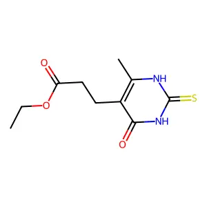 Ethyl 3-(4-hydroxy-6-methyl-2-sulfanylpyrimidin-5-yl)propanoate structure