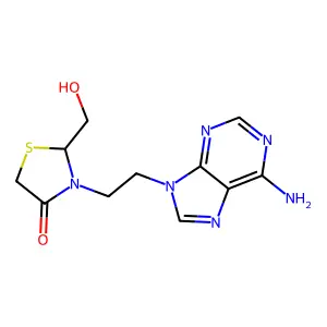 4-Thiazolidinone, 3-(2-(6-amino-9H-purin-9-yl)ethyl)-2-(hydroxymethyl)- structure