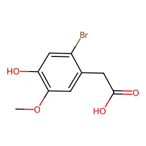 2-Bromo-4-hydroxy-5-methoxyphenylacetic acid structure