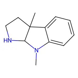 Pyrrolo[2,3-b]indole, 1,2,3,3a,8,8a-hexahydro-3a,8-dimethyl-, (3aS-cis)- structure
