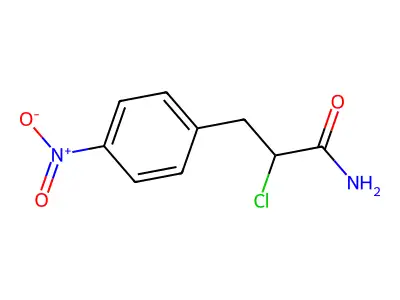 2-Chloro-3-(4-nitro-phenyl)-propionamide structure