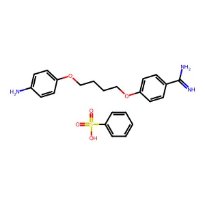 4-[4-(4-Aminophenoxy)butoxy]benzenecarboximidamide; benzenesulfonic acid structure