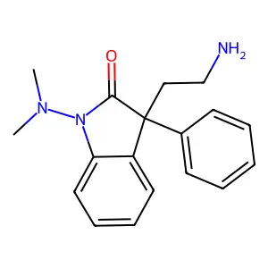 2-Indolinone, 3-(2-aminoethyl)-1-(dimethylamino)-3-phenyl- structure