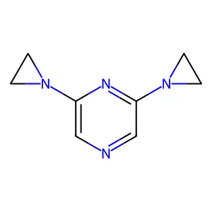 Pyrazine, 2,6-bis(1-aziridinyl)- structure