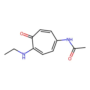 Acetamide, N-(4-(ethylamino)-5-oxo-1,3,6-cycloheptatrien-1-yl)- structure