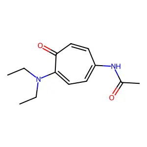 Acetamide, N-(4-(diethylamino)-5-oxo-1,3,6-cycloheptatrien-1-yl)- structure