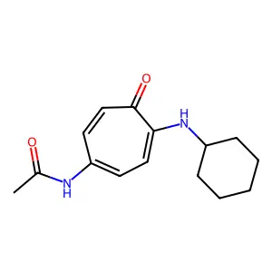 Acetamide, N-(4-(cyclohexylamino)-5-oxo-1,3,6-cycloheptatrien-1-yl)- structure