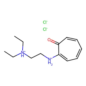 2,4,6-Cycloheptatrien-1-one, 2-((2-(diethylamino)ethyl)amino)-, dihydrochloride structure