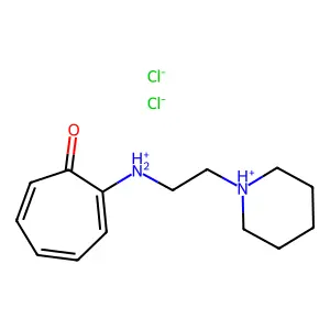 2,4,6-Cycloheptatrien-1-one, 2-((2-piperidinoethyl)amino)-, dihydrochloride structure
