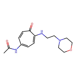 Acetamide, N-(4-((2-morpholinoethyl)amino)-5-oxo-1,3,6-cycloheptatrien-1-yl)- structure