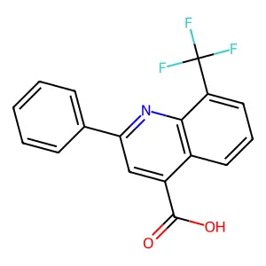 2-Phenyl-8-(trifluoromethyl)quinoline-4-carboxylic acid structure