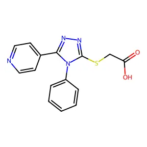 2-{[4-phenyl-5-(pyridin-4-yl)-4H-1,2,4-triazol-3-yl]sulfanyl}acetic acid structure