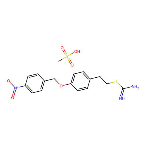 2-(2-(4-(4-Nitrobenzyloxy)phenyl)ethyl)isothiourea methanesulfonate structure