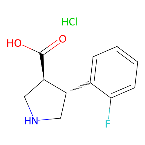 (+/-)-trans-4-(2-Fluoro-phenyl)-pyrrolidine-3-carboxylic acid-HCl structure